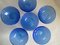 Vasos Art Déco vintage de cristal azul, Francia, años 60. Juego de 6, Imagen 3