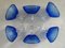 Vasos Art Déco vintage de cristal azul, Francia, años 60. Juego de 6, Imagen 9