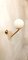 Lámpara de pared con brazo de latón y esfera blanca, Imagen 8