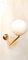 Lámpara de pared con brazo de latón y esfera blanca, Imagen 5