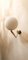 Lámpara de pared con brazo de latón y esfera blanca, Imagen 7