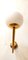 Brass Arm Wall Light with White Sphere 3