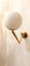 Lámpara de pared con brazo de latón y esfera blanca, Imagen 11