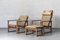 Lounge Chairs & Ottoman attributed to Borge Mogensen for Fredericia, Denmark, 1960s, Set of 3 3