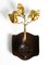 Italienische Vergoldete Florentinische Wandlampe mit Großem Braunem Metallschirm, 1960er 9