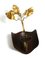 Italienische Vergoldete Florentinische Wandlampe mit Großem Braunem Metallschirm, 1960er 12