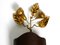 Italienische Vergoldete Florentinische Wandlampe mit Großem Braunem Metallschirm, 1960er 13