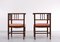 Amsterdam School Corner Chairs, the Netherlands, 1920s, Set of 2 4