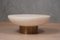 Mid-Century Round Goatskin and Brass Sofa Table, 1990s, Image 2