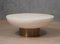 Mid-Century Round Goatskin and Brass Sofa Table, 1990s, Image 1