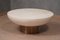 Mid-Century Round Goatskin and Brass Sofa Table, 1990s, Image 4