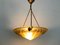 Lámpara de araña de pasta de vidrio amarilla, años 30, Imagen 2