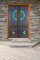 Hand-Carved Colored Glass Door Double Wing Door Swat-Tal Pakistan, 1920s 4