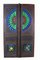 Hand-Carved Colored Glass Door Double Wing Door Swat-Tal Pakistan, 1920s 1