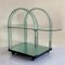 Carrello bar curvo in vetro verde di Fiam, Italia, anni '80, Immagine 1