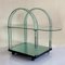 Curved Green Glass Bar Cart by Fiam, Italy, 1980s, Image 1