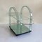 Curved Green Glass Bar Cart by Fiam, Italy, 1980s 7