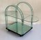 Curved Green Glass Bar Cart by Fiam, Italy, 1980s 6
