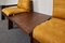 Mid-Century Brutalist Suede Lounge Chairs & Coffee Table by Carl Straub, Germany, 1970s, Set of 3 4