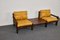 Mid-Century Brutalist Suede Lounge Chairs & Coffee Table by Carl Straub, Germany, 1970s, Set of 3 1