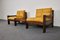 Mid-Century Brutalist Suede Lounge Chairs & Coffee Table by Carl Straub, Germany, 1970s, Set of 3 9