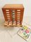 Vintage Archive Box with 10 Drawers in Wood, 1950s 8