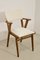 Scandinavian Wooden Armchair in Jacquard Velvet White, 1950s 11