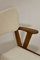 Scandinavian Wooden Armchair in Jacquard Velvet White, 1950s 2