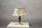 Vintage Hollywood Regency Golden Lamp with Psychedelic Shade, 1970s, Image 1