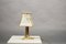 Goldene Vintage Hollywood Regency Lampe mit psychedelischem Schirm, 1970er 2