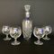 Crystal Wine Glasses & Carafe with Stopper from Marquise De Jegonras, France, 1980s, Set of 5 3