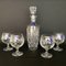 Crystal Wine Glasses & Carafe with Stopper from Marquise De Jegonras, France, 1980s, Set of 5 2