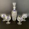Crystal Wine Glasses & Carafe with Stopper from Marquise De Jegonras, France, 1980s, Set of 5 1