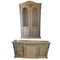 Vintage Mediterranean Dining Room Cupboard with Sideboard, Set of 2 1