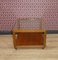 Mesa de centro pequeña de madera de vidrio sobre rollos, años 60, Imagen 6