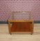 Mesa de centro pequeña de madera de vidrio sobre rollos, años 60, Imagen 4