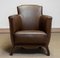 Swedish Tan -Brown Nailed Leather Lounge Chair by Otto Schultz for Boet, 1935, 1930s, Image 1