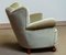 Green Velvet Wingback Lounge Chair in the style of Fritz Hansen, Denmark, 1940s 6