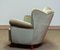 Green Velvet Wingback Lounge Chair in the style of Fritz Hansen, Denmark, 1940s 7