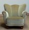 Green Velvet Wingback Lounge Chair in the style of Fritz Hansen, Denmark, 1940s, Image 1