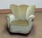 Green Velvet Wingback Lounge Chair in the style of Fritz Hansen, Denmark, 1940s 5