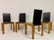 Black Leather Dining Chairs, 1970s, Set of 4 5