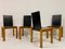 Black Leather Dining Chairs, 1970s, Set of 4 4