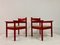 Italian Red Armchairs with Rush Seats, 1960s, Set of 2 6
