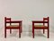 Italian Red Armchairs with Rush Seats, 1960s, Set of 2 8