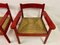 Italian Red Armchairs with Rush Seats, 1960s, Set of 2 9