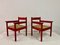 Italian Red Armchairs with Rush Seats, 1960s, Set of 2 16