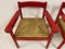 Italian Red Armchairs with Rush Seats, 1960s, Set of 2, Image 11