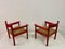 Italian Red Armchairs with Rush Seats, 1960s, Set of 2 2