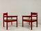 Italian Red Armchairs with Rush Seats, 1960s, Set of 2 14